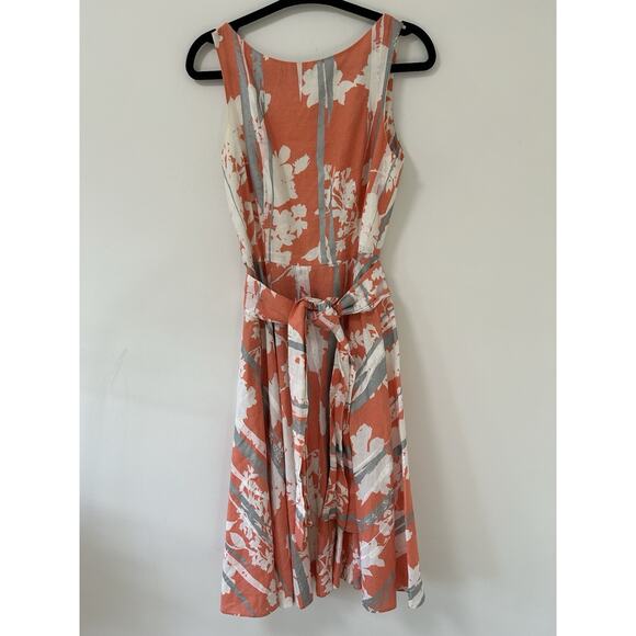 Stunning Adolfo Dominguez Womens hi-neck Belted Linen Midi Dress Sz M Pockets 40 - Picture 2 of 12